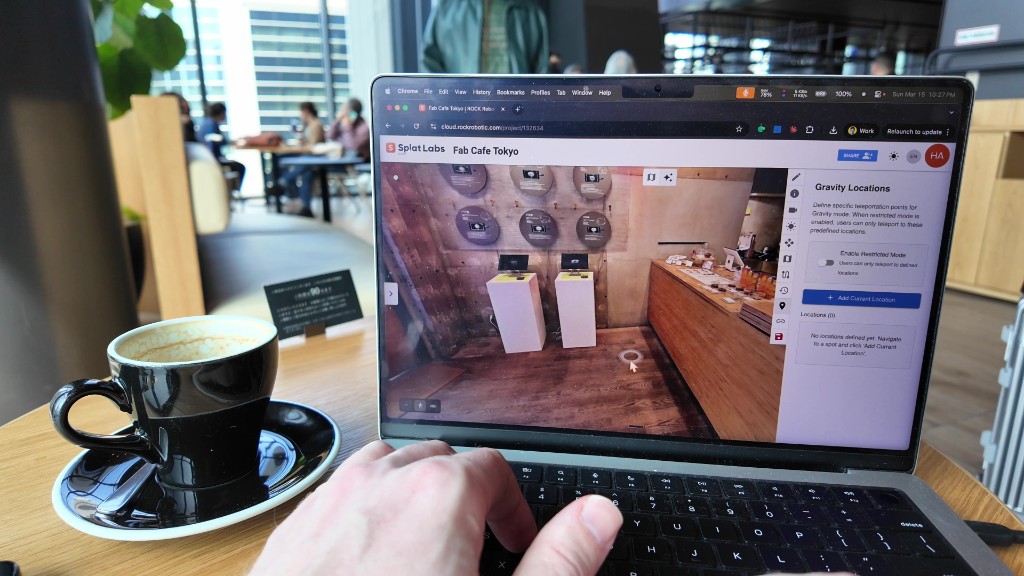 Double-clicking on the ground in the 3D view to navigate to a new position