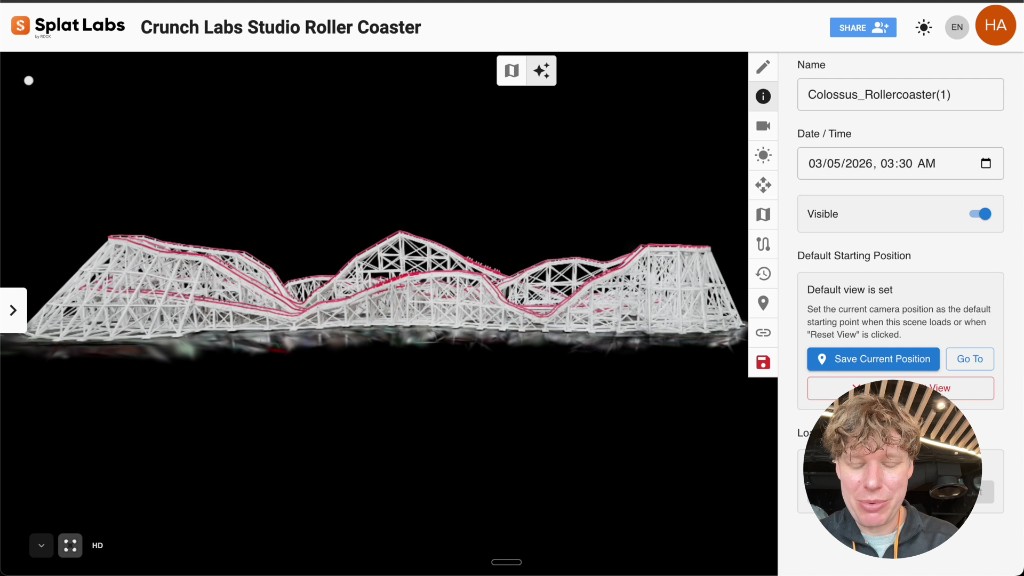 Save your current camera position as the default starting view