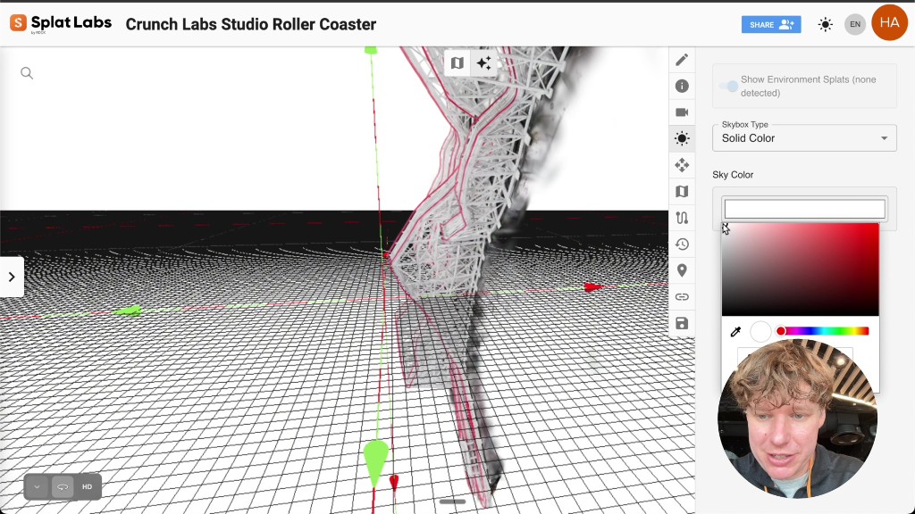 Adjust the skybox color to see your model more clearly