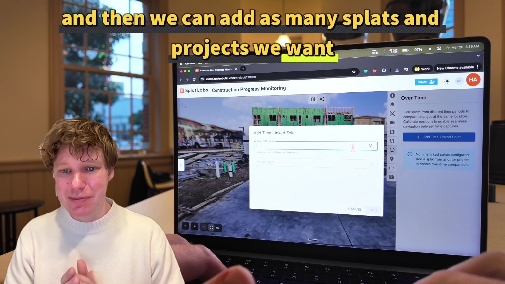 Add Time-Linked Splat modal with search and splat dropdown