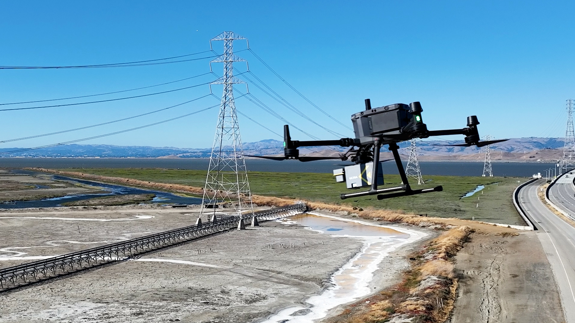 ROCK Ultra LiDAR system flying on a DJI M350 drone in British Columbia