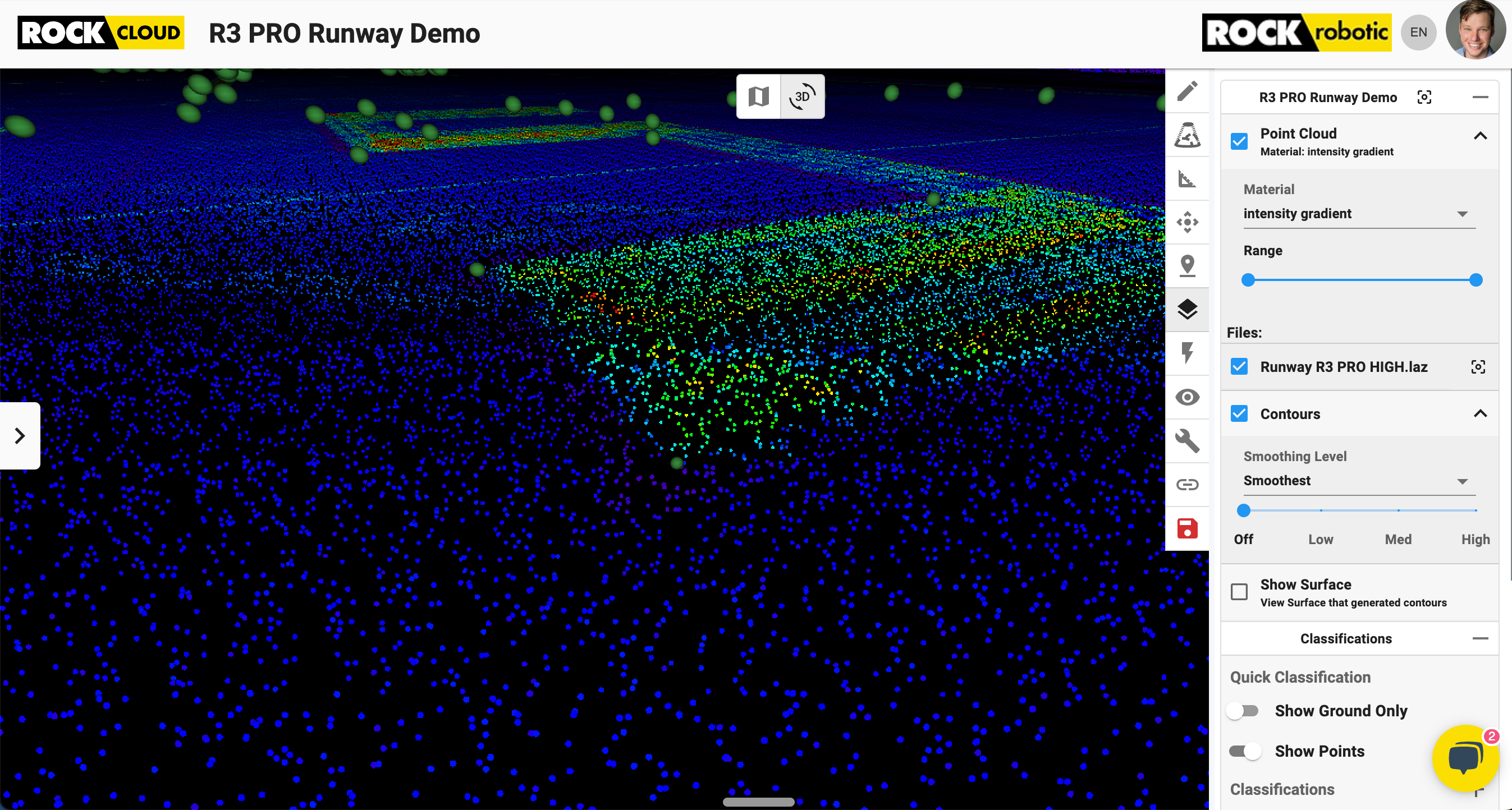 Close up of the RTK points with R3 Pro dataset. 