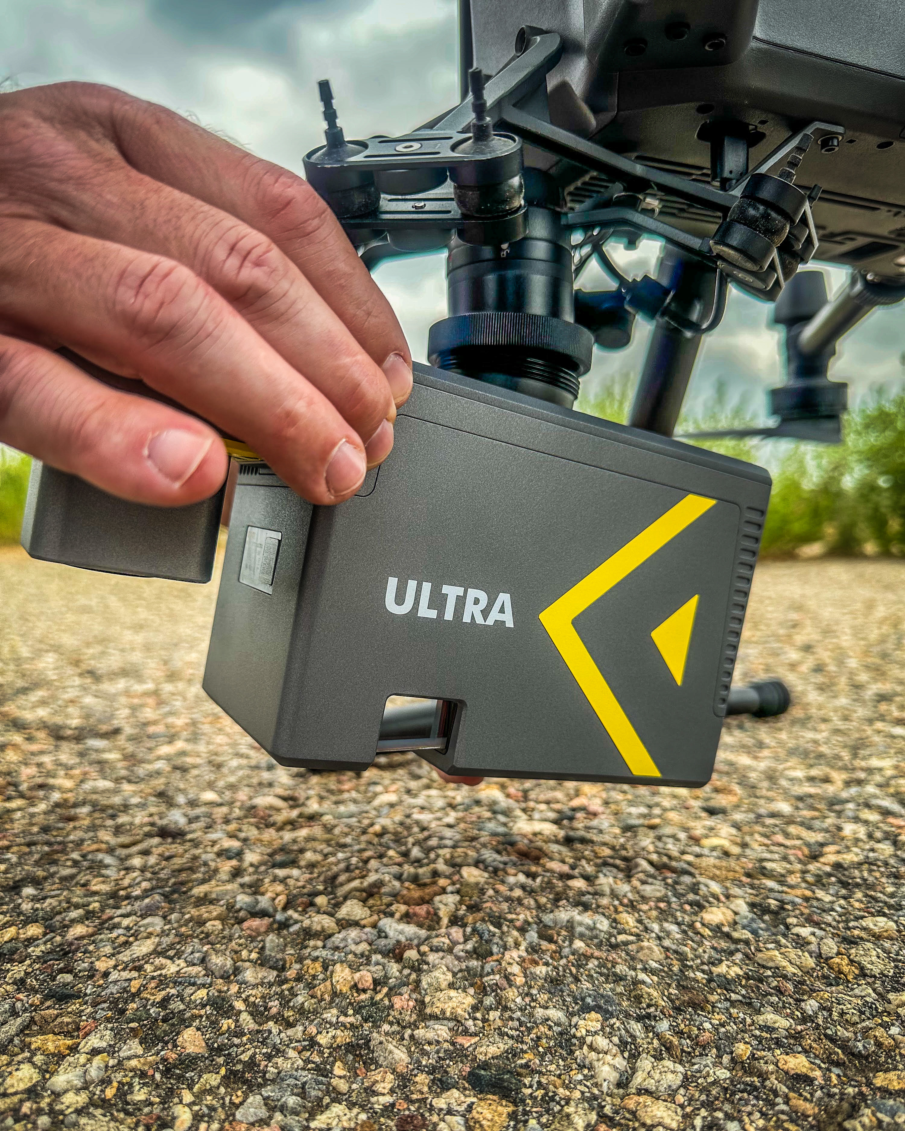 ROCK Ultra LiDAR mounted on DJI M300 flying Buckley Draw mudslide mapping mission